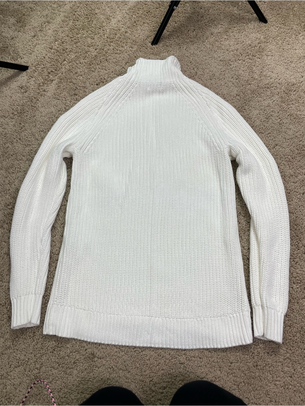 Style‎ & Co. White Ribbed Mock-Neck Sweater - Picture 10 of 10